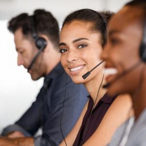 stock image of customer service agents
