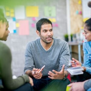 stock image of team meeting